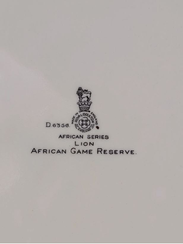 Close view of the Royal Doulton backstamp and D.6356 marking